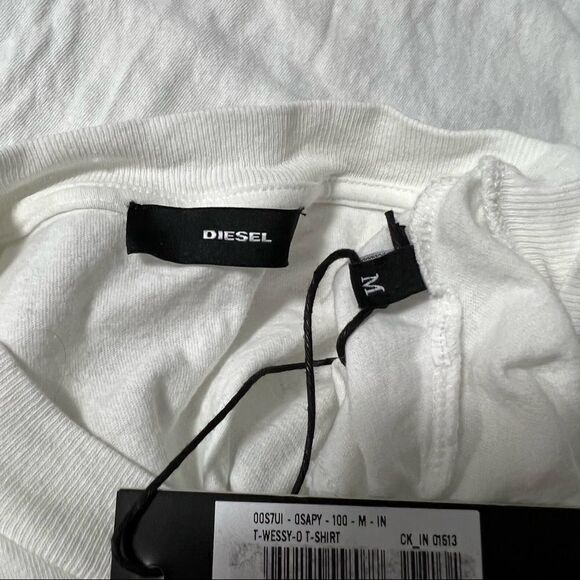 🆕 DIESEL Bright White T-Wessy-O Maglietta Claw Printed Shirt - Picture 11 of 11